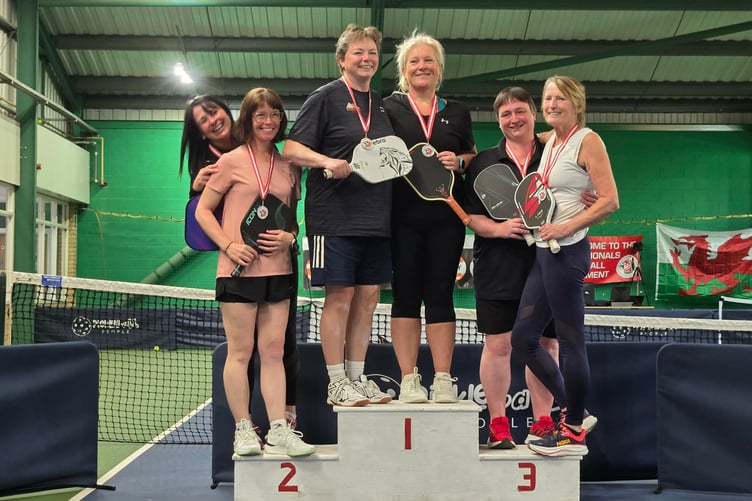 Ruth Parry and Sue Nicholls finished third in the women’s 50+ 3.0 category