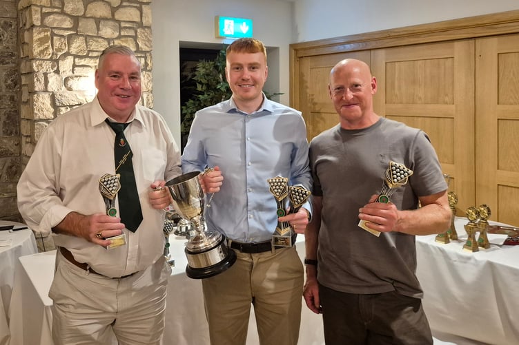 Gareth Davies, Rhydian ap Owen and Martyn Swanson (Penparcau A) who were Division 1 winners, cup runners up. Rhydian ap Owen also own several individual awards