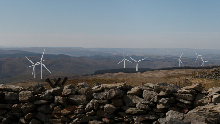 A visual mock up of the planned new turbines near Ponterwyd