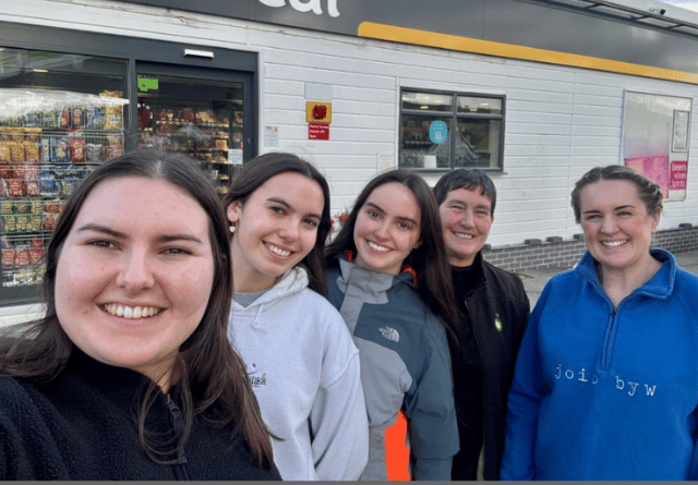 Penrhyncoch petrol station family ready for 26 mile charity walk