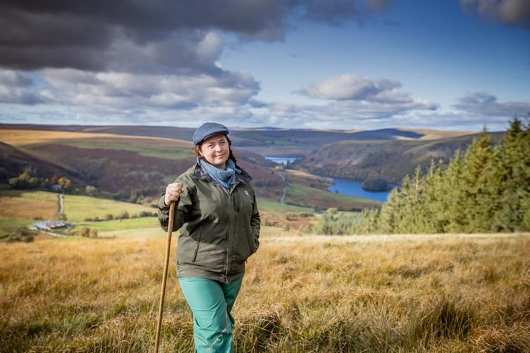 Sorcha Lewis on her land in the Elan Valley. Photo: Sarah Lewis