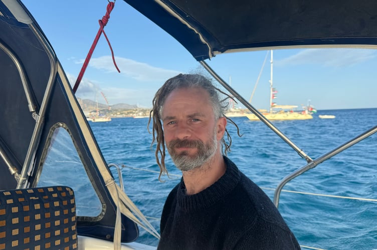 Richard Andersen aboard the Ajjur. Photo: Richard Andersen