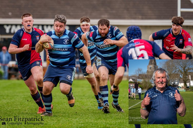 Determined Aberystwyth lost away against a dominant Tondu side. Inset, the game marked Iestyn Thomas’ final game as head coach