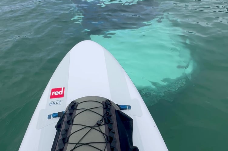 Video shows a car left on a beach submerged by the sea - and rowed over by paddleboarders. // Locals in the Welsh seaside village of Abersoch were left stunned after seeing the luxury 4x4 become fully engulfed  by the tide. Beach-goers spotted the Land Rover Discovery half-submerged in the water on Sunday  less than two miles away from Bear Grylls private island. The posh car, which sells for around £80,000 was spotted by one paddleboarder at around 7.30am, just over two hours before high tide.