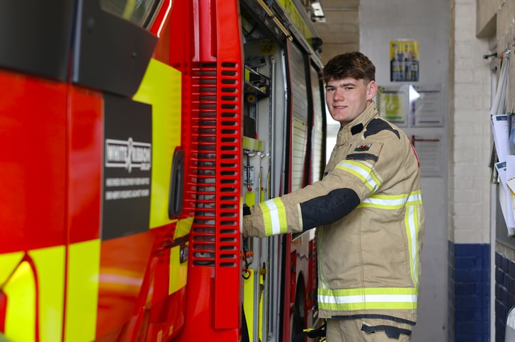 Bobi Jones, 18, is an on-call firefighter at Newcastle Emlyn fire station