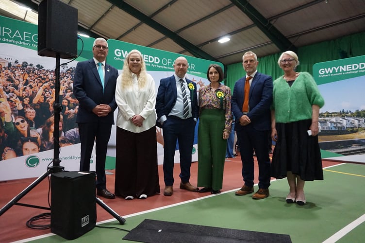 Claire Johnson-Wood (second left) with the successful Gwynedd Maldwyn candidates.