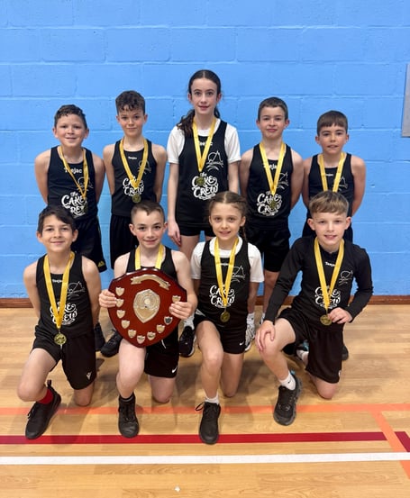 The two Year 5 and 6 Sportshall teams from Ysgol Godre'r Berwyn