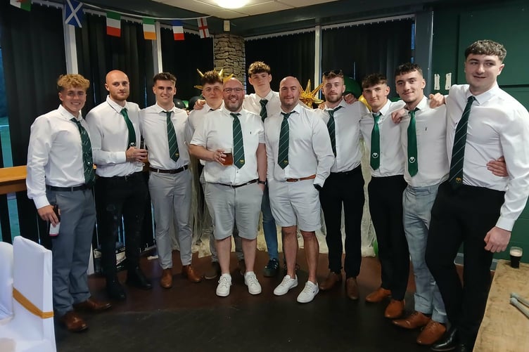 The players and coaches at the awards evening