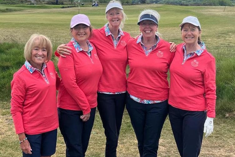 Some of the Abersoch Golf Club ladies modelling the new strip for the Ladies Scratch and Handicap Shield teams