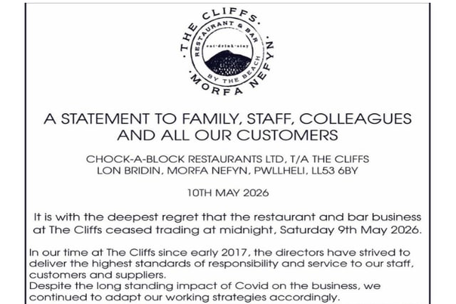 Gwynedd restaurant closes overnight due to rising costs