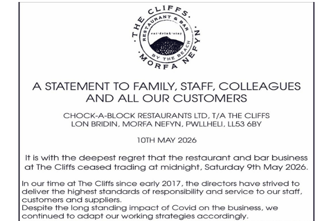 The Cliffs announced the news on Sunday, 10 May. Image: The Cliffs