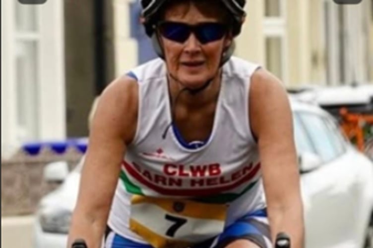 Eirlys Evans at the Aberaeron Triathlon