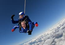 Mum conquers skydive for Bronglais mental health ward