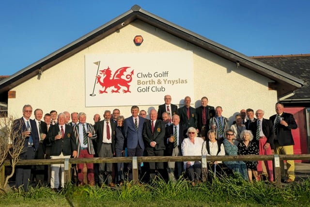 The players of Borth and Ynyslas and the Old Uppinghamians following their match