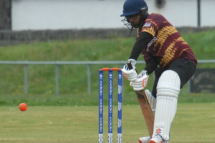 Dolgellau's Lahiru Chamil was 16 not out