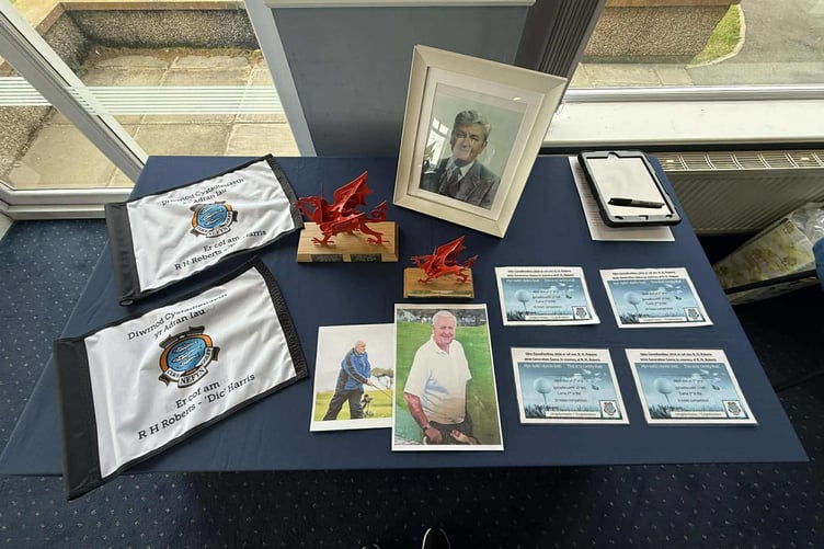 The flags and trophies bought to honour club stalwart Dic Harris