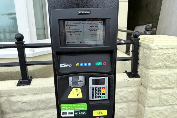 Parking meter Ceredigion aberystwyth