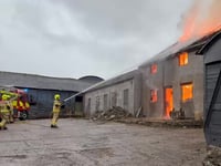 Farm building totally destroyed by fire
