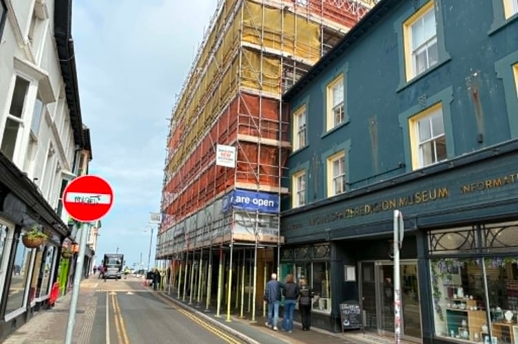 Scaffolding remains in place at Ceredigion Museum