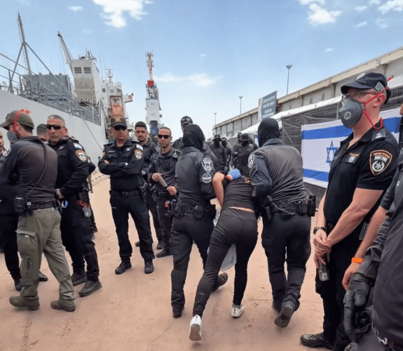 Video footage shows physical abuse of the flotilla activists who were held in stress positions.