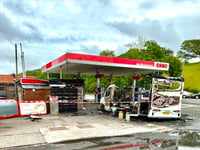 Dramatic video shows vehicle on fire at Gwynedd petrol station