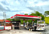 Dramatic video shows vehicle on fire at Gwynedd petrol station
