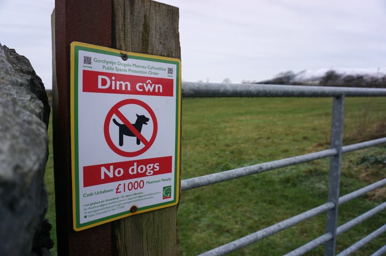 Gwynedd Council's 'No dogs sign'. Photo: Gwynedd Council