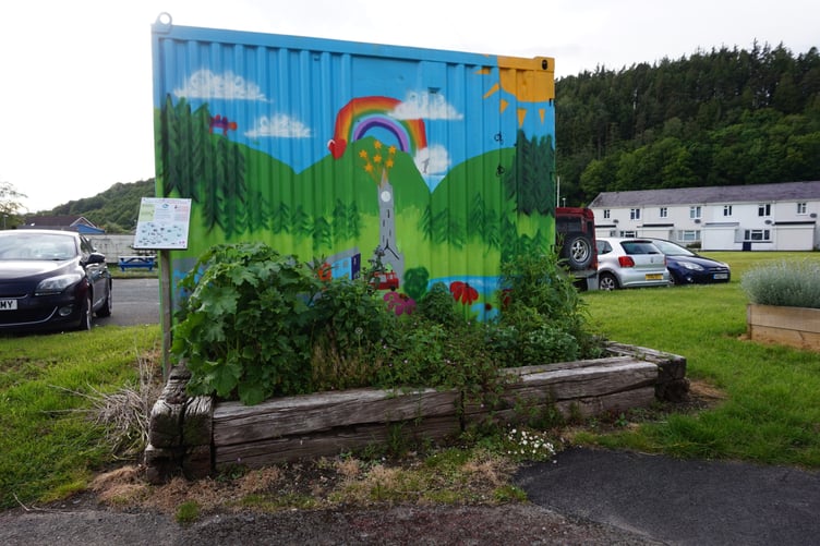 A veg bed, with herbicide sprayed around its edges.