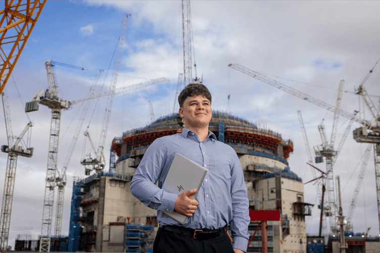 Jack Davis, from Watchet, is one of more than 1,700 apprentices who have been trained at Hinkley Point C.