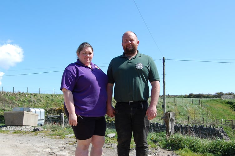 Angharad and Carwyn Evans, tenant farmers on Cwrt Farm.