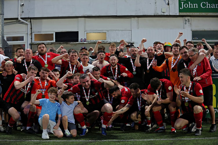 ABERYSTWYTH, CEREDIGION, WALES - 26th MAY 2026 - CPD Porthmadog vs Knighton Town in the Lock Stock Ardal North League Play-Off Final at Park Avenue, Aberystwyth (Pic by Sam Eaden/FAW)