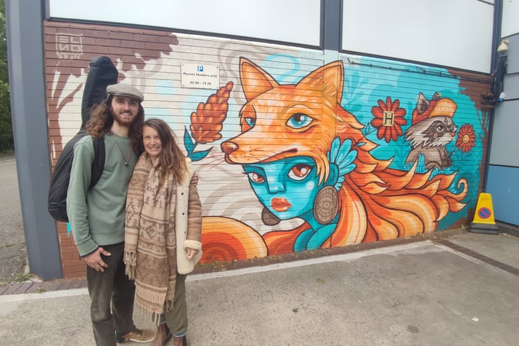 Ben with his fiancé Louise after busking in Chelmsford city centre