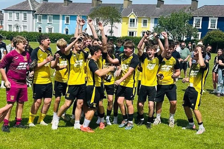 Aberaeron celebrate their cup win