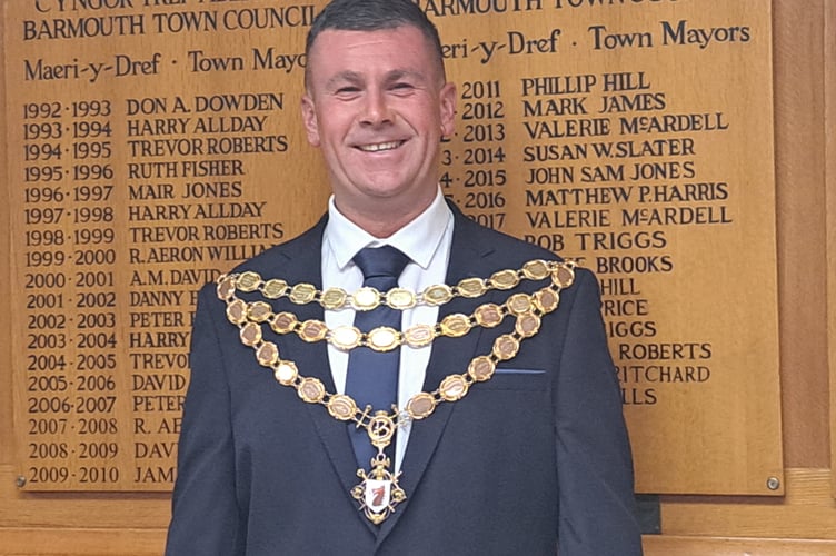 Cllr Damian Williams is Barmouth's new mayor. Photo: Barmouth Town Council
