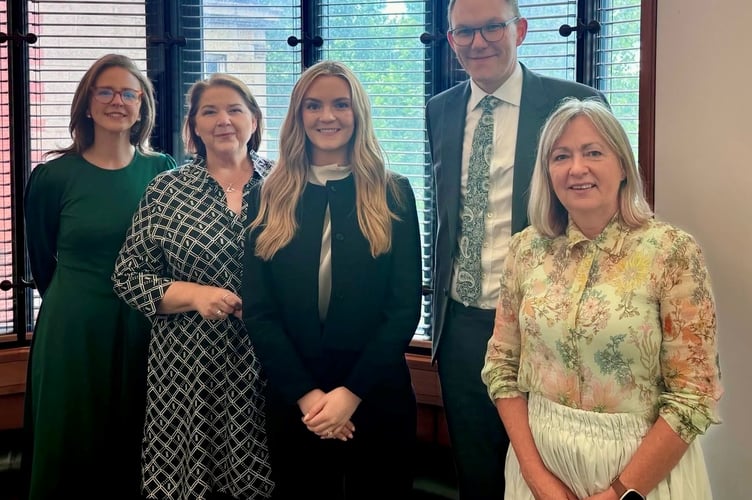 Liz Saville Roberts MP with cross-party MPs meeting Minister Kate Dearden MP (centre)