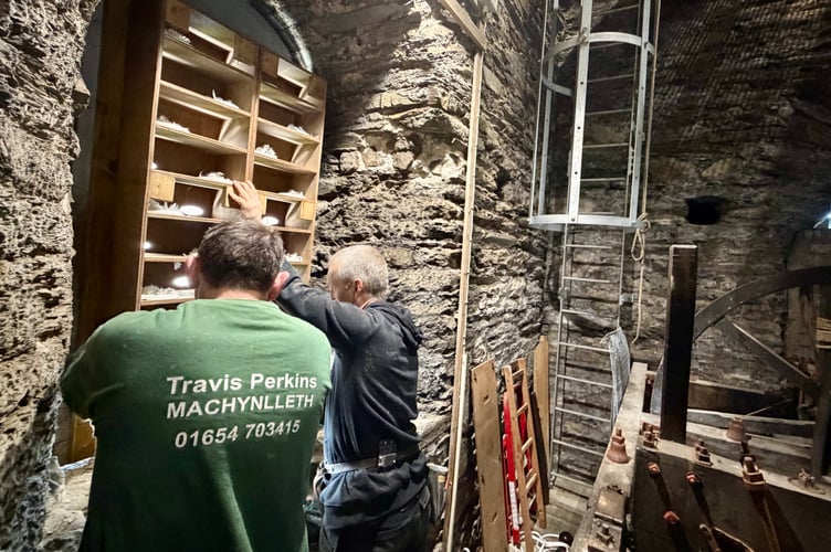 Local builder Brian Roberts installing the swift boxes in spring this year.