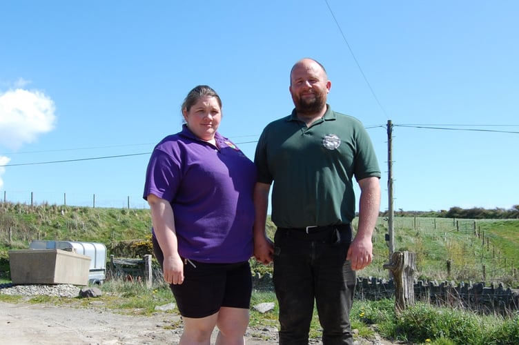 Angharad and Carwyn Evans, tenant farmers at the National Trust Cwrt Farm.