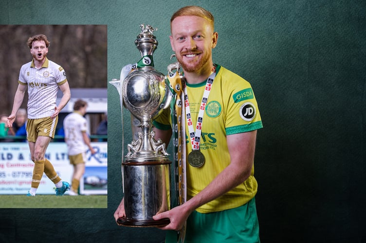 NEWPORT, WALES - 12 APRIL 2026: Caernarfon Town's Sion Bradley during the 2025/26 JD FAW Welsh Cup Final fixture between Caernarfon Town F.C & Flint Town United F.C at Rodney Parade, Newport, Wales. (Pic By John Smith/FAW)