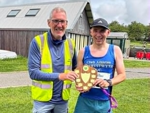 Aberystwyth AC's Gary Wyn Davies leads the way at Llys-y-Fran