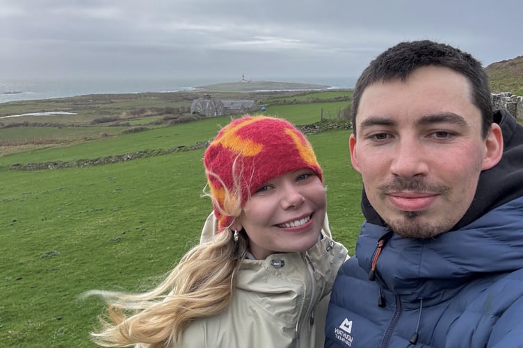 Lois Roberts and Aron Llwyd on Ynys Enlli/ Bardsey Island. Photo: Ynys Enlli