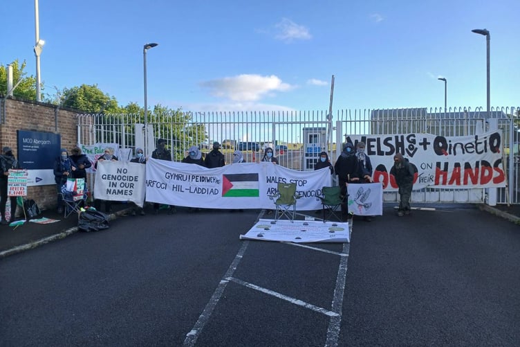 Protesters began blocking the entrance gates before 7am this morning.
