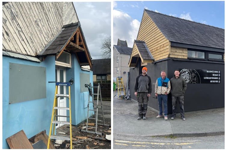 The old St John's Hall on Bank Lane, then and now.