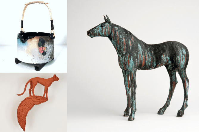 Top left: Artwork by Peter Bodenham. Bottom left: Artwork by Sylvan C Howell. Right: Catrin Howells' Kelpie