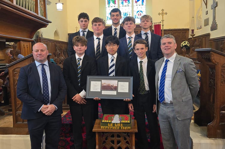The students at the church service