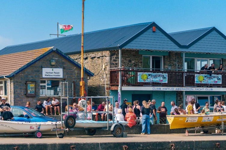 Members of Aberaeron Yacht Club are hosting a British Seagull Motor race this August to raise funds for the New Quay RNLI. Photo: Aberaeron Yacht Club