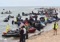 Charity jet ski ride reaches Aberdyfi in perfect weather