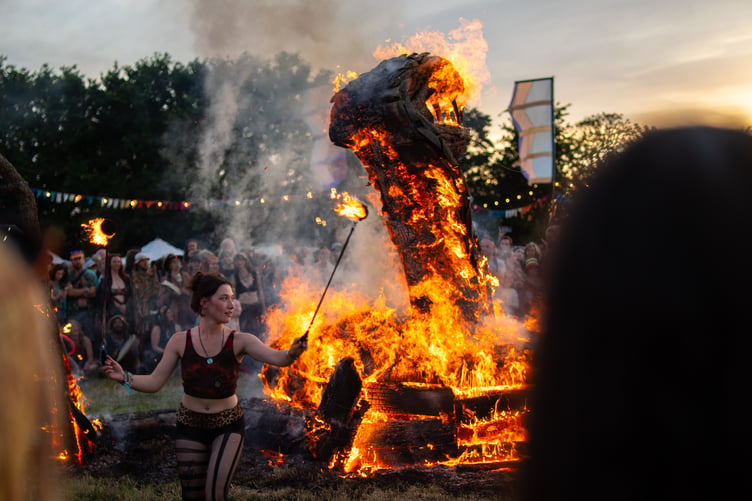 A closing ceremony ended in a spectacular fire ceremony and a giant effigy burnt at dusk.