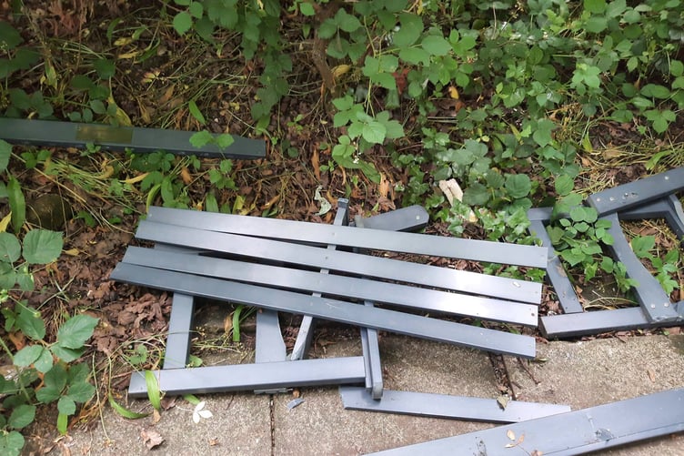 NWP Gwynedd South image of the memorial bench damage