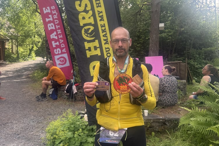 Wild Horse 200 awarded Toby with their 'Most Determined Runner' medal.