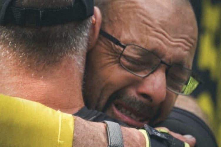 Toby Hellman was "emotional" after he crossed the finish line of his last 200-mile race. Photo: Wild Horse 200